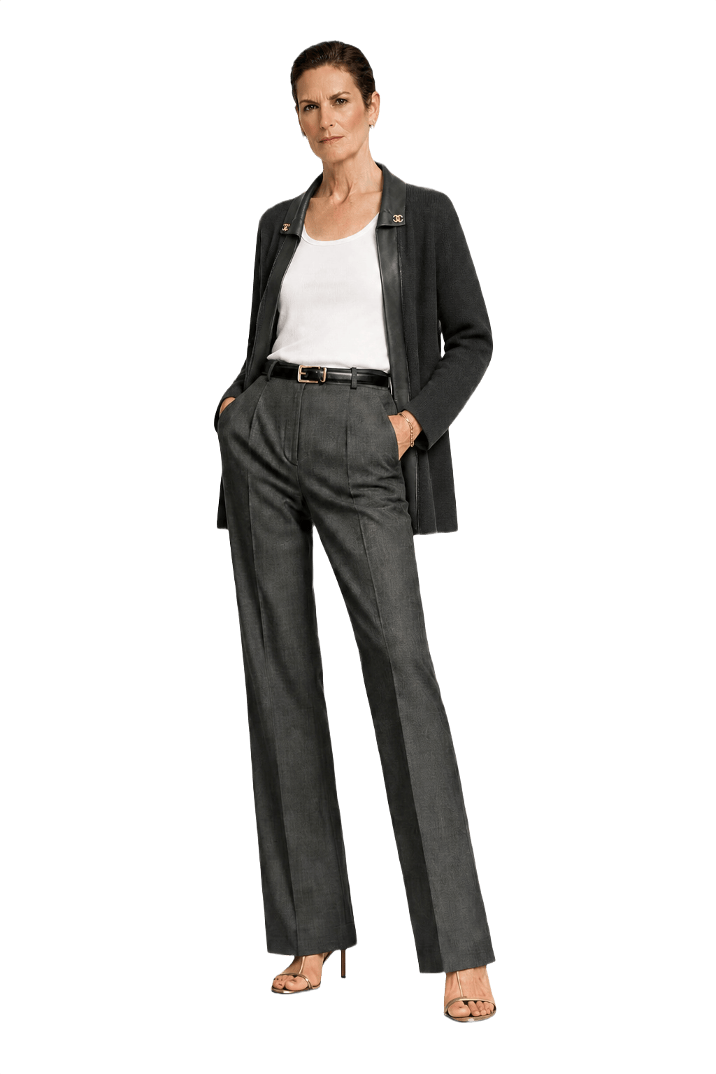1980s Black Wool Jacket - Model