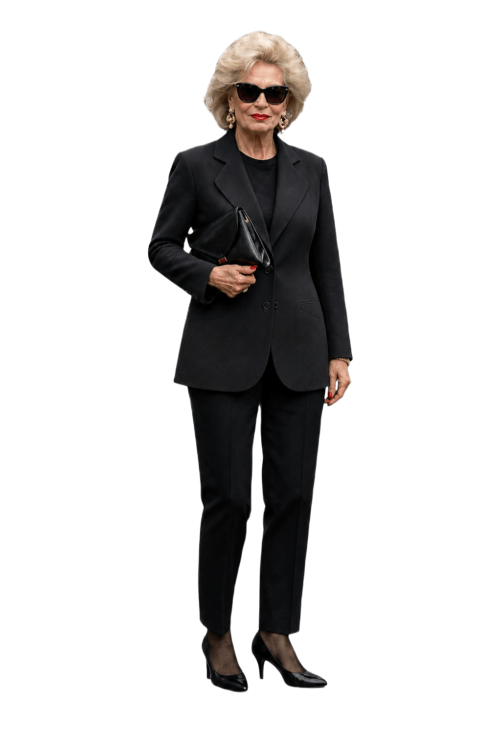 1980s Black Wool Blazer - Model