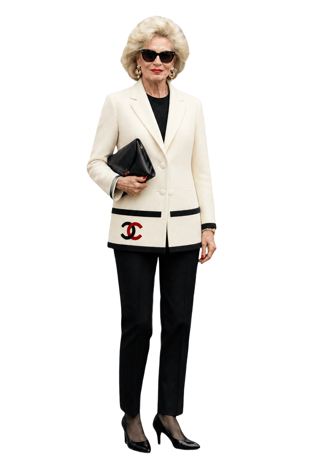 1980s Cream White Wool Blazer - Model