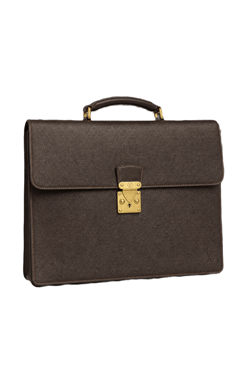 1980s Brown Leather Briefcase - Front View