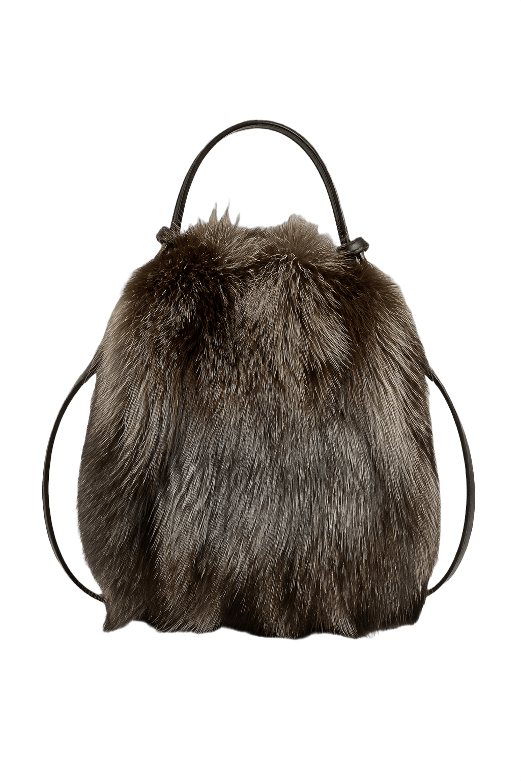 1990s Brown Fox Fur Handbag - Front View