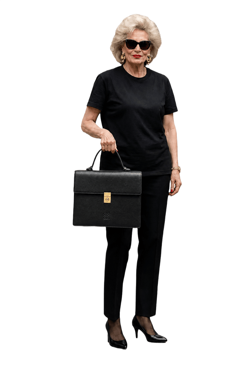 1980s Black Leather Handbag - Model