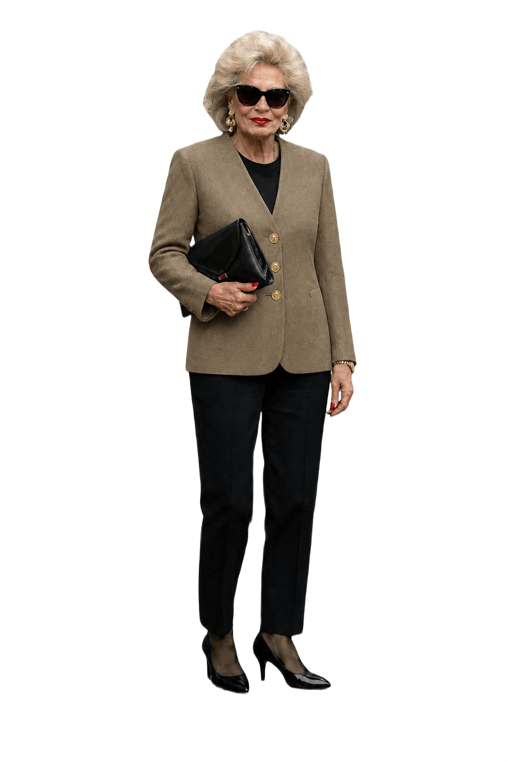 1980s Beige Wool Blazer - Model