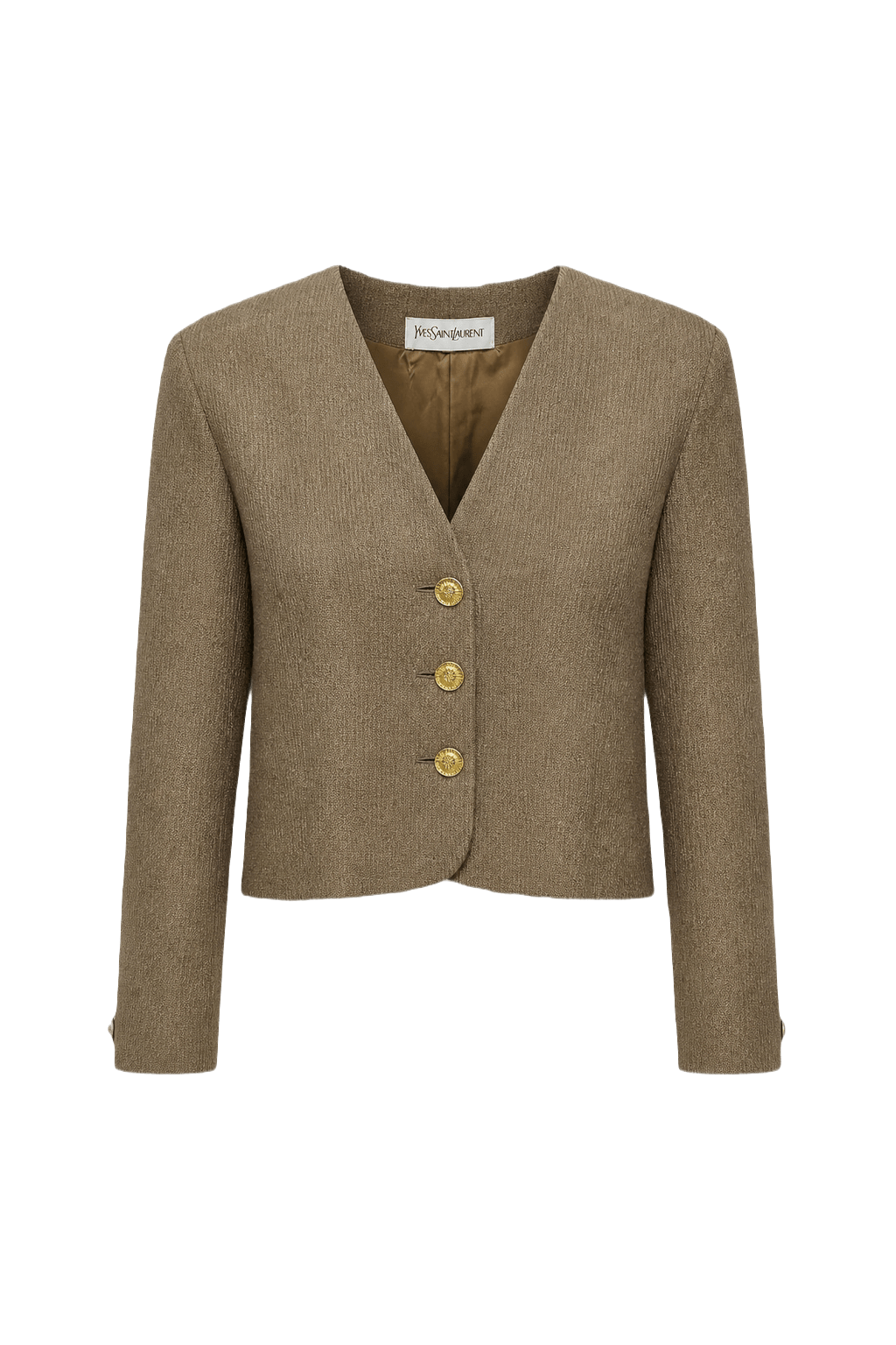 1980s Beige Wool Blazer - Front View