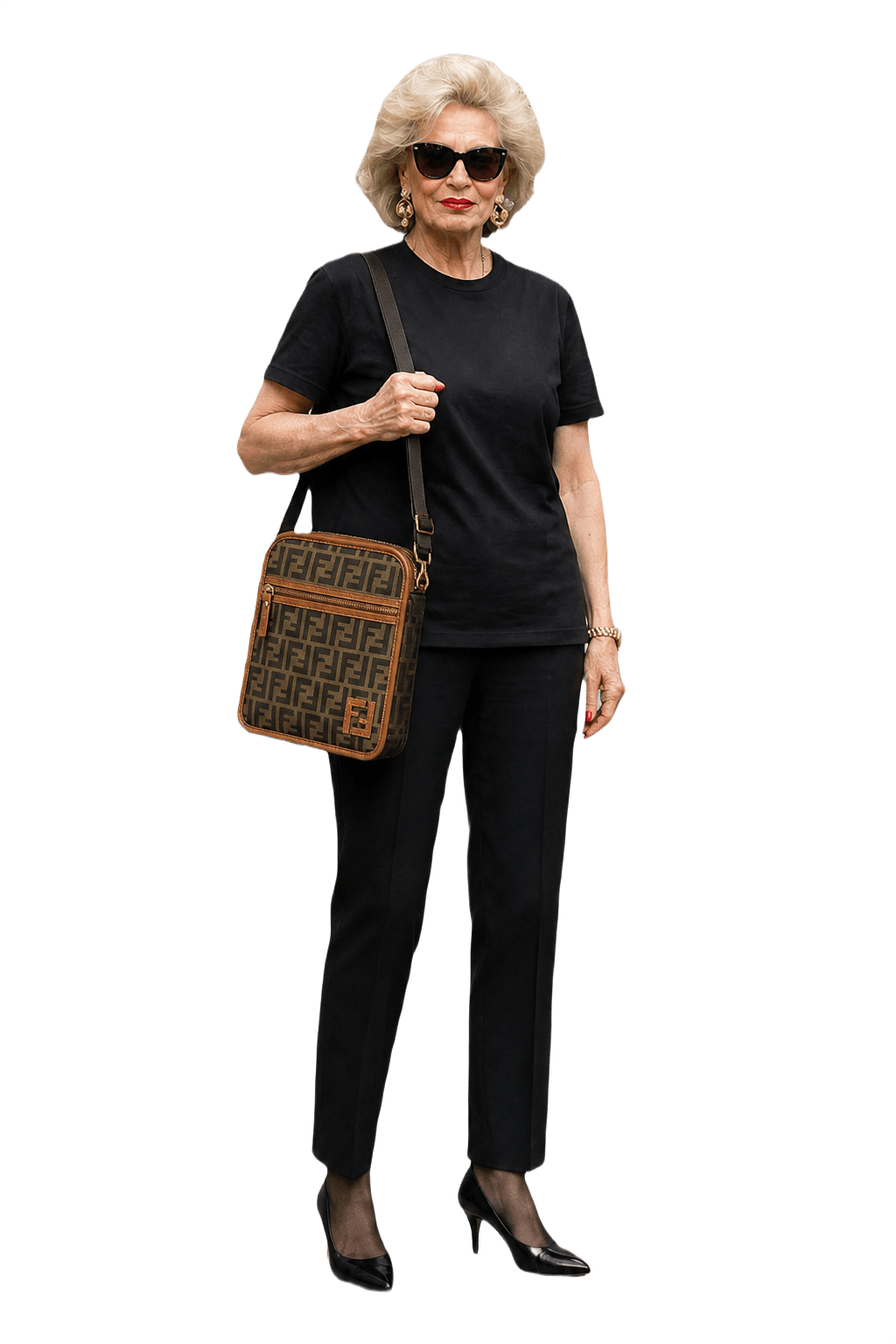 1980s Brown Canvas Shoulder Bag - Model