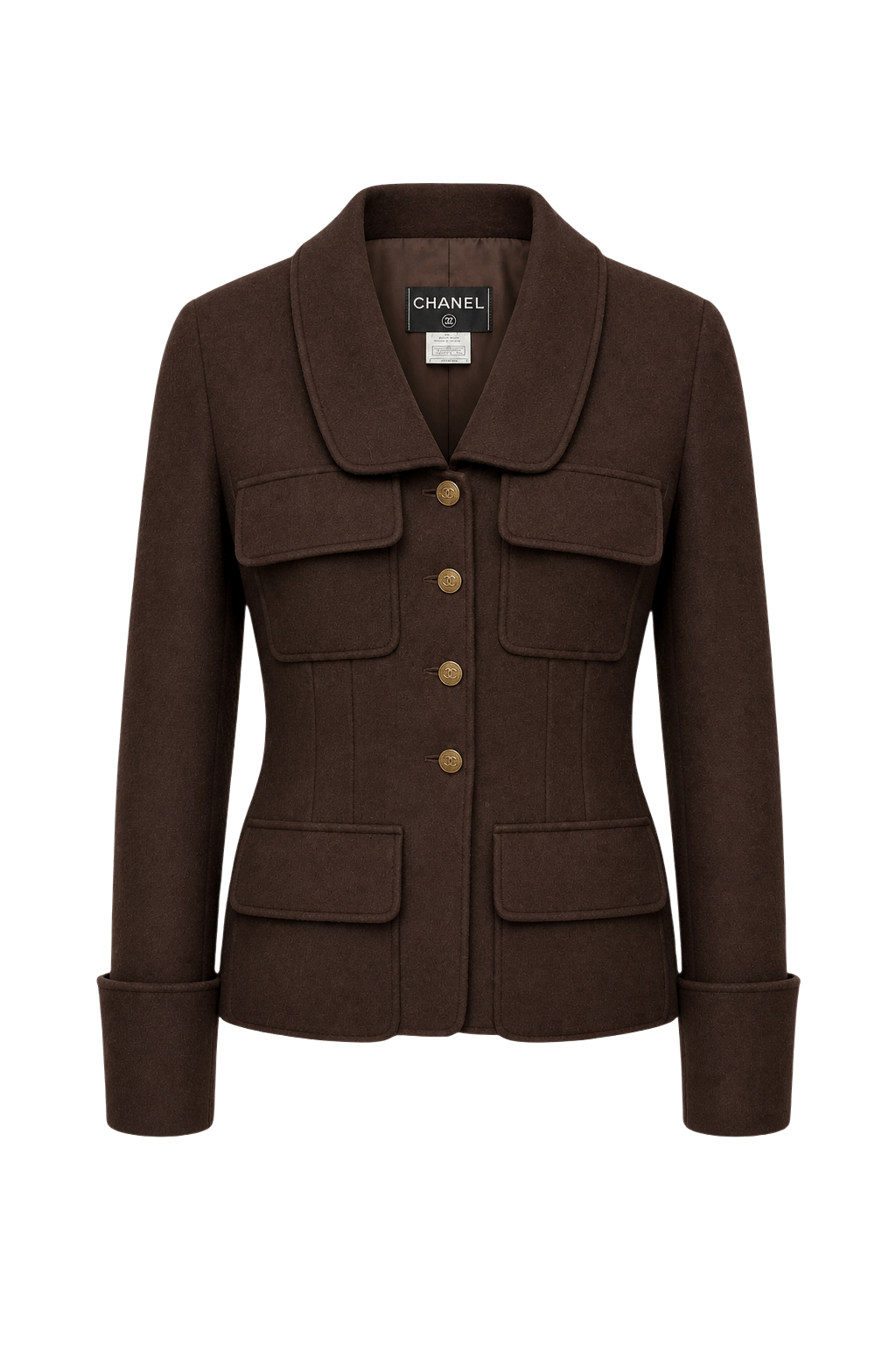 1990s Brown Wool Jacket - Front View