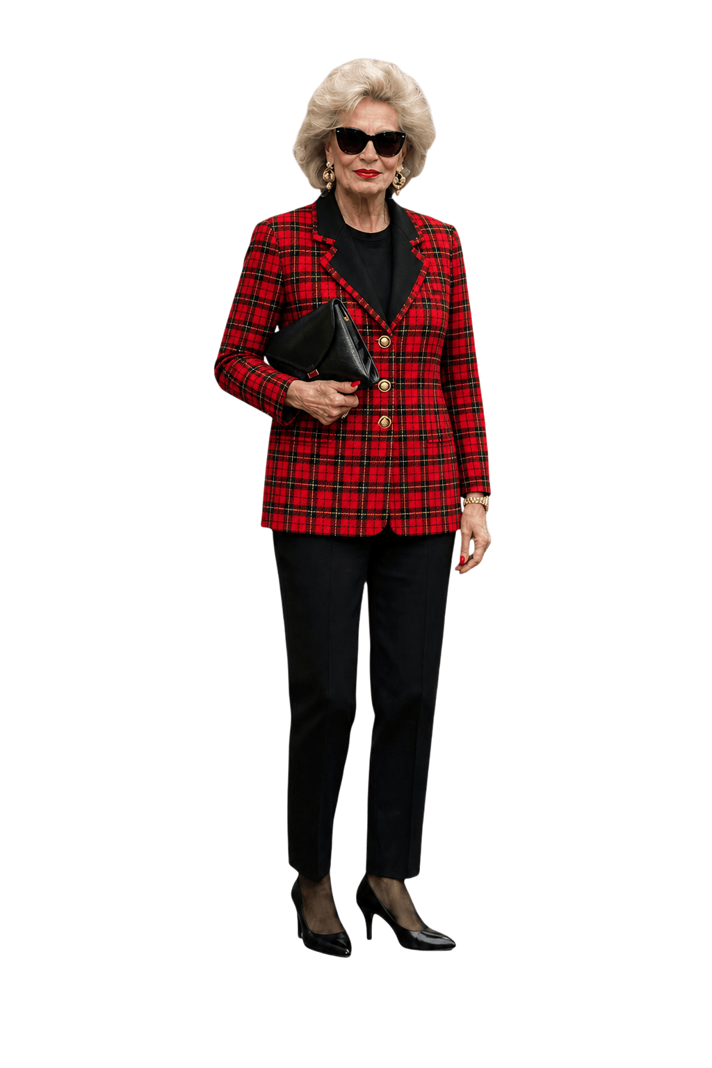 1980s Red Wool Blend Blazer - Model