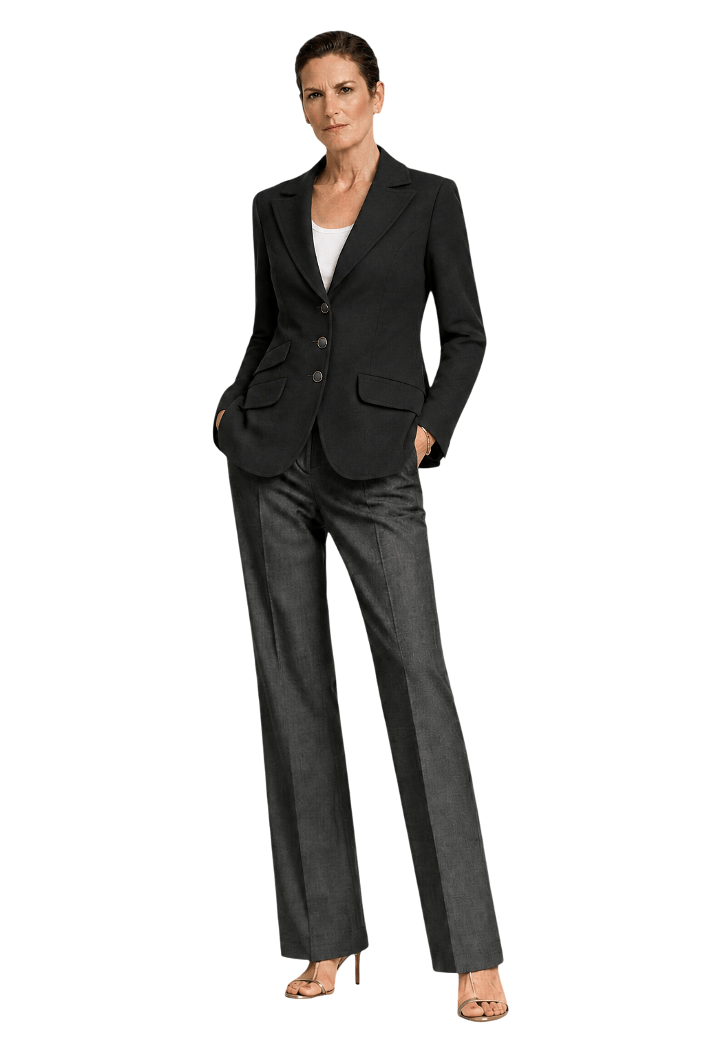 1990s Black Wool Blazer - Model
