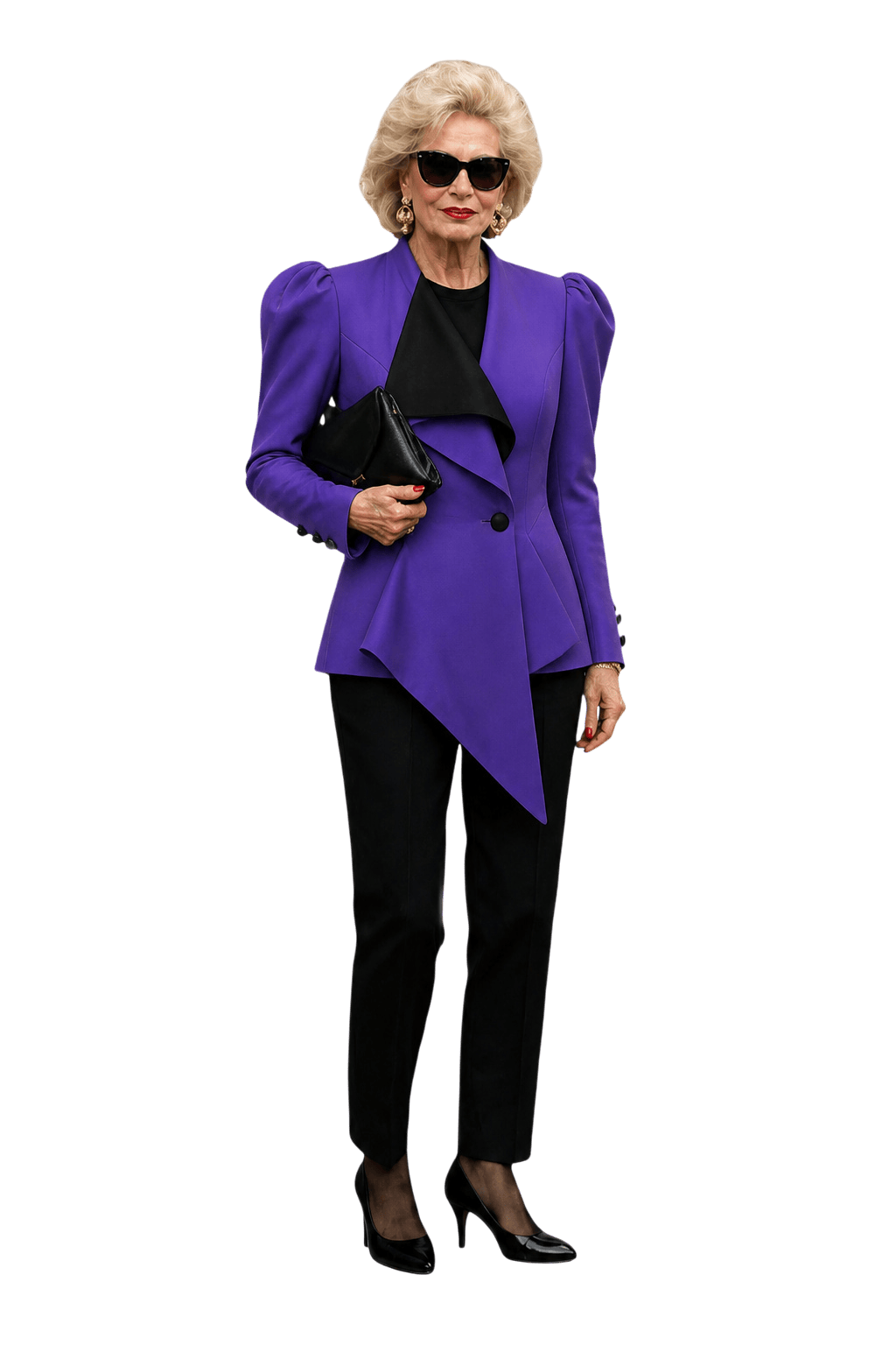 1980s Purple Satin Blazer - Model