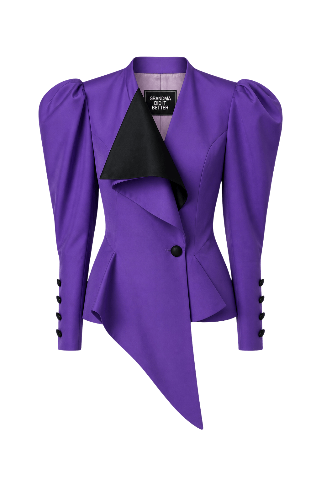 1980s Purple Satin Blazer - Front View