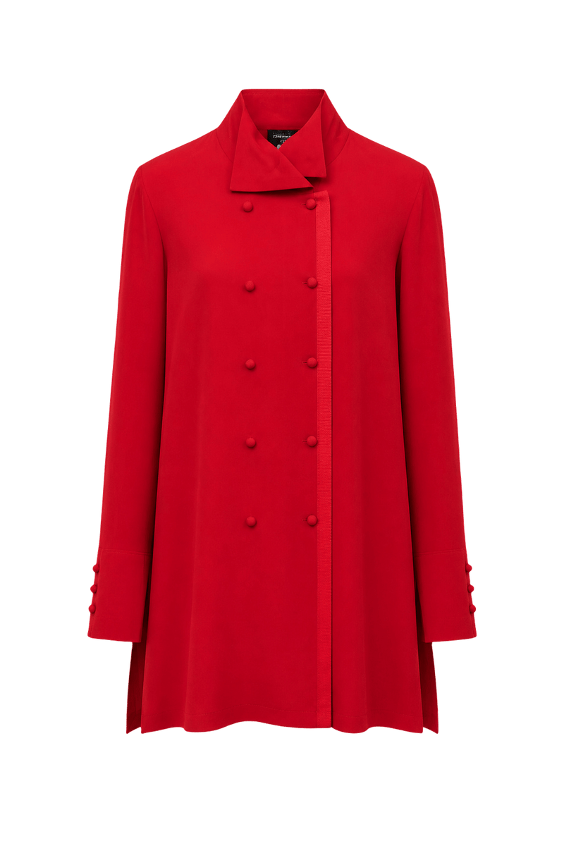1990s Red Synthetic Blend Jacket - Front View