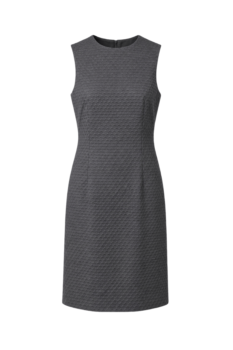 1960s Grey Synthetic Blend Dress - Front View