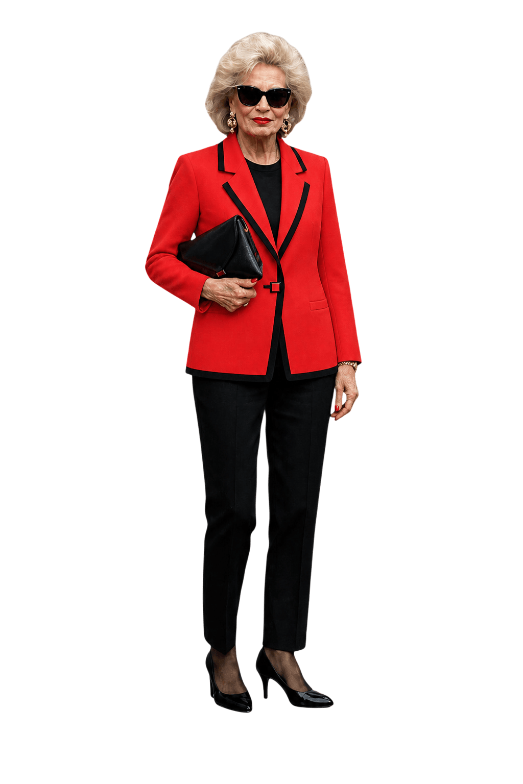 1980s Bright Red Synthetic Blazer - Model