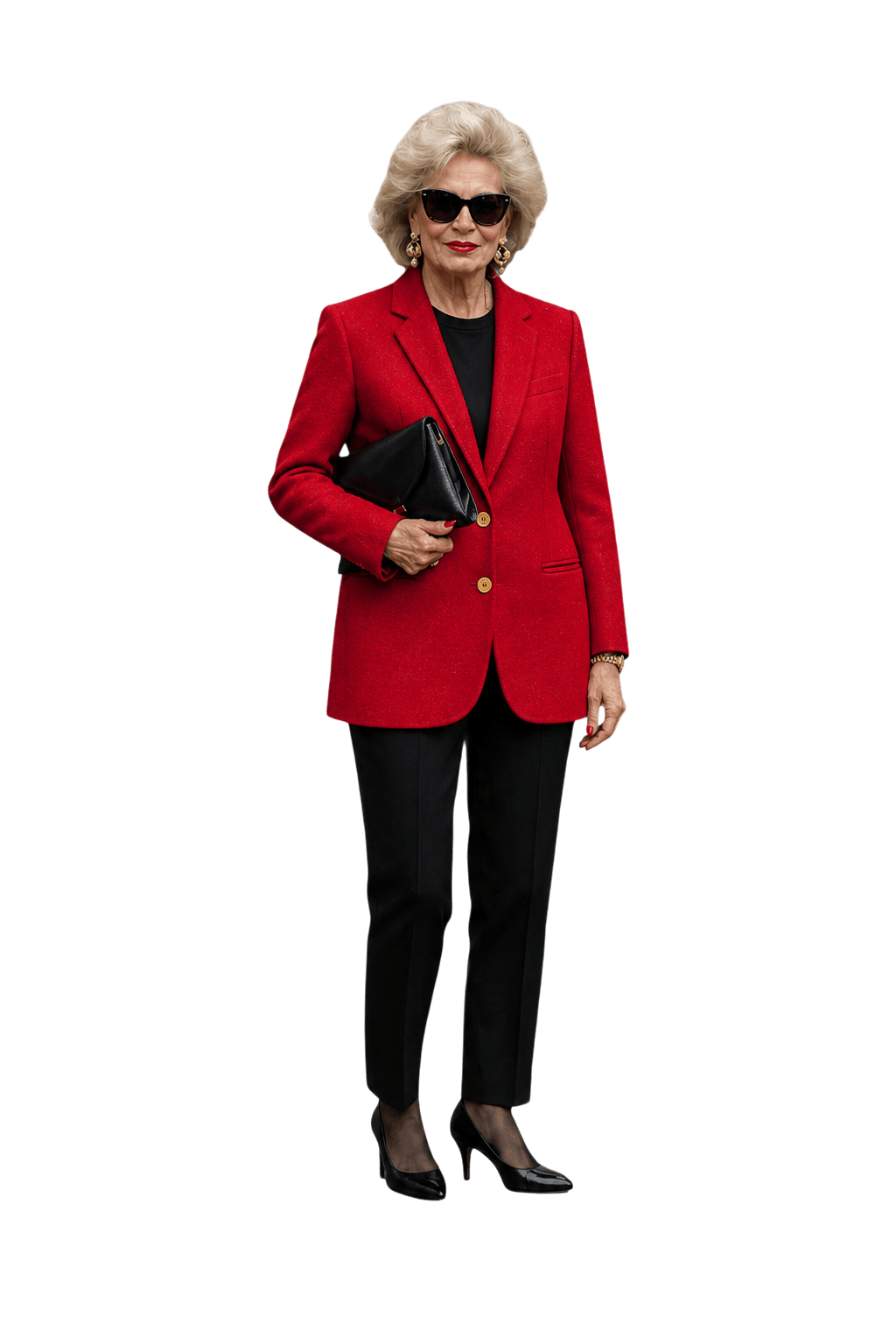 1980s Red Wool Blend Blazer - Model