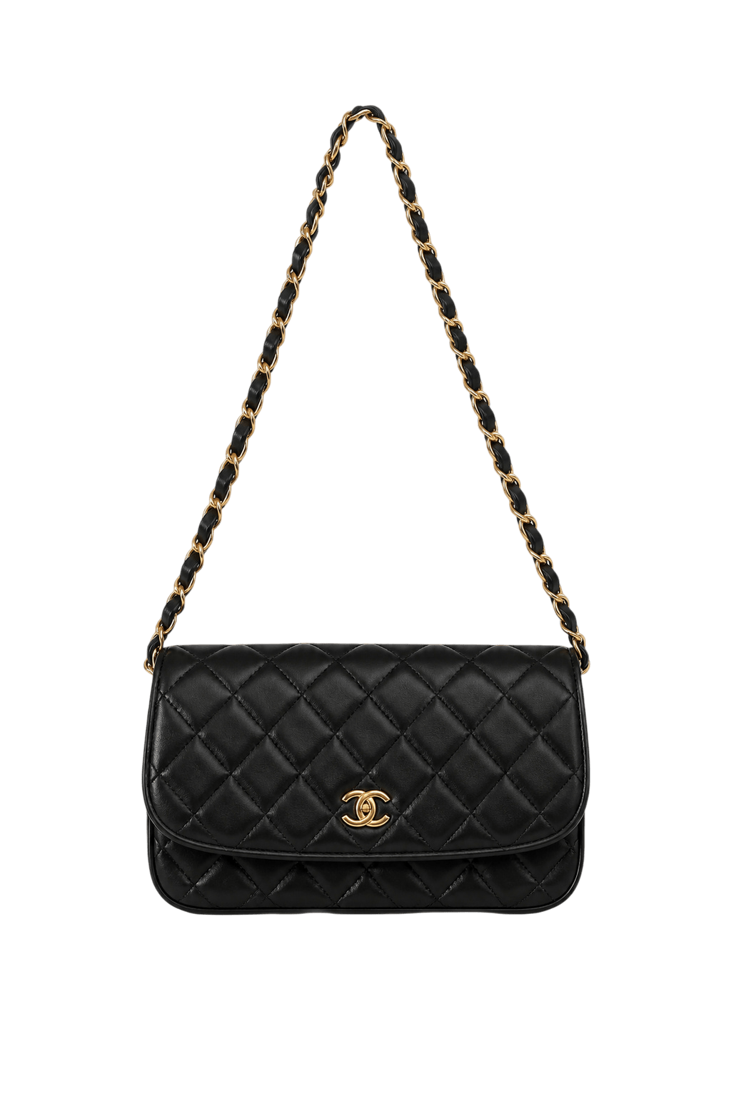 1990s Black Leather Bag - Front View