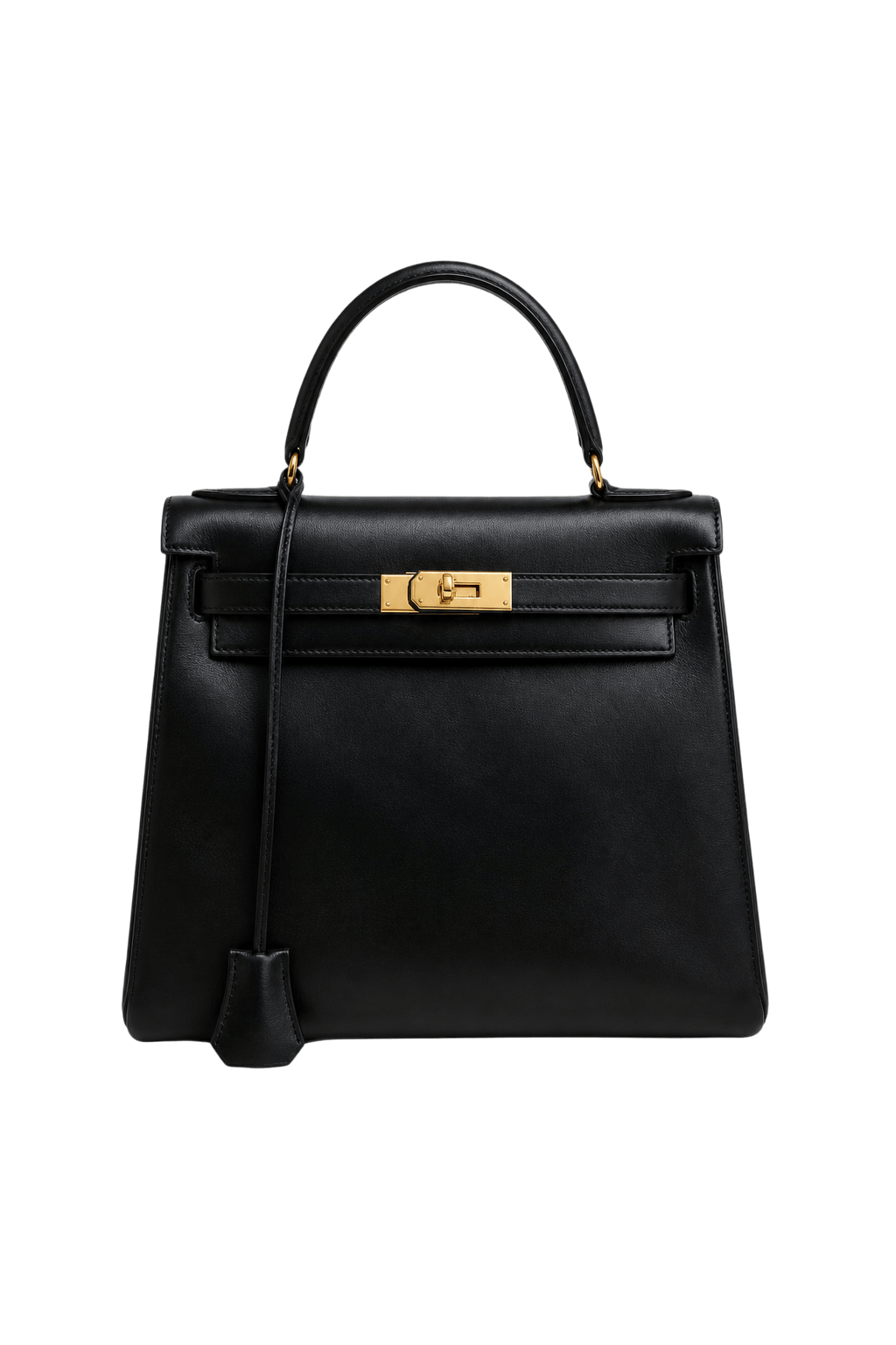 1990s Black Leather Bag - Front View