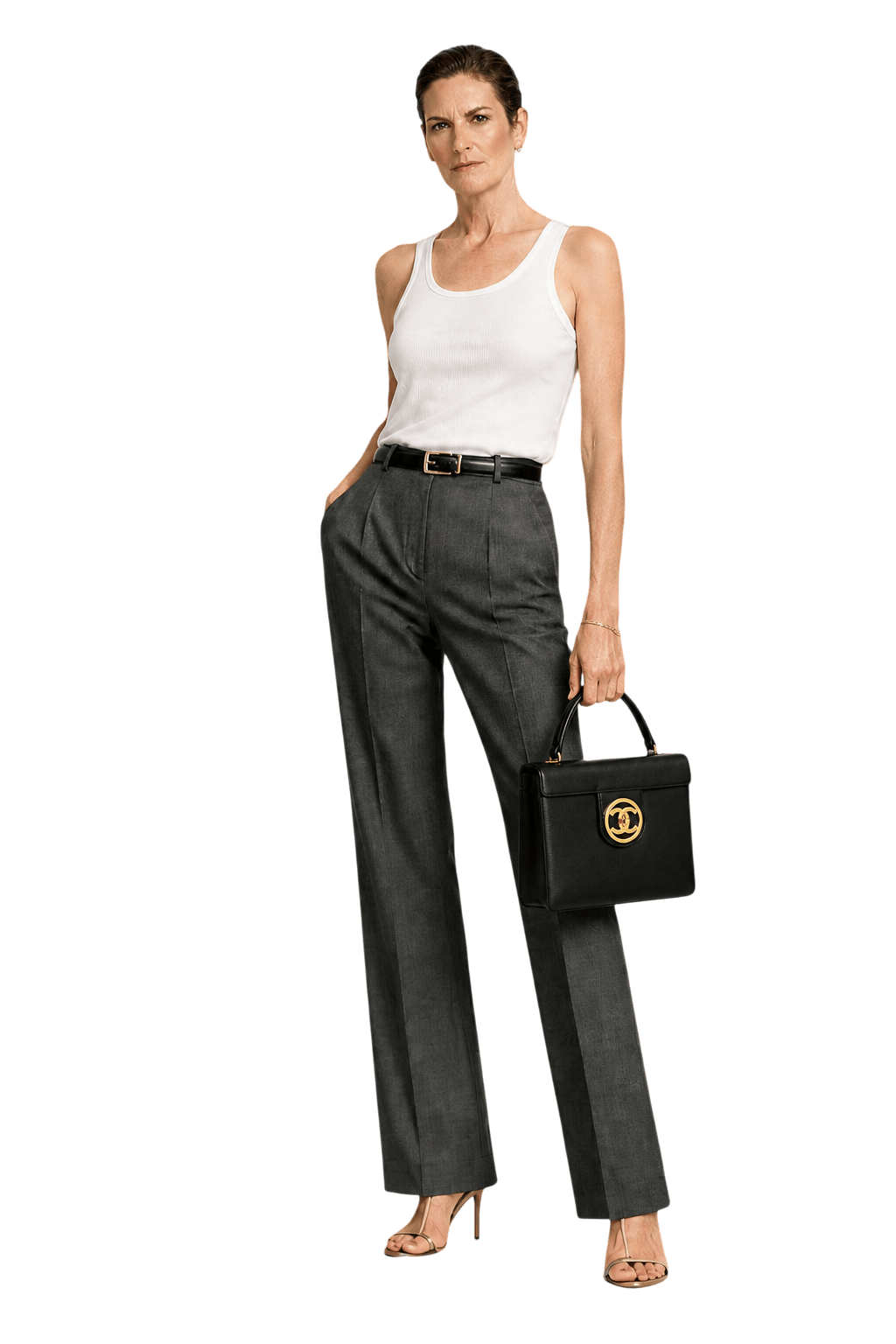 1990s Black Leather Handbag - Model