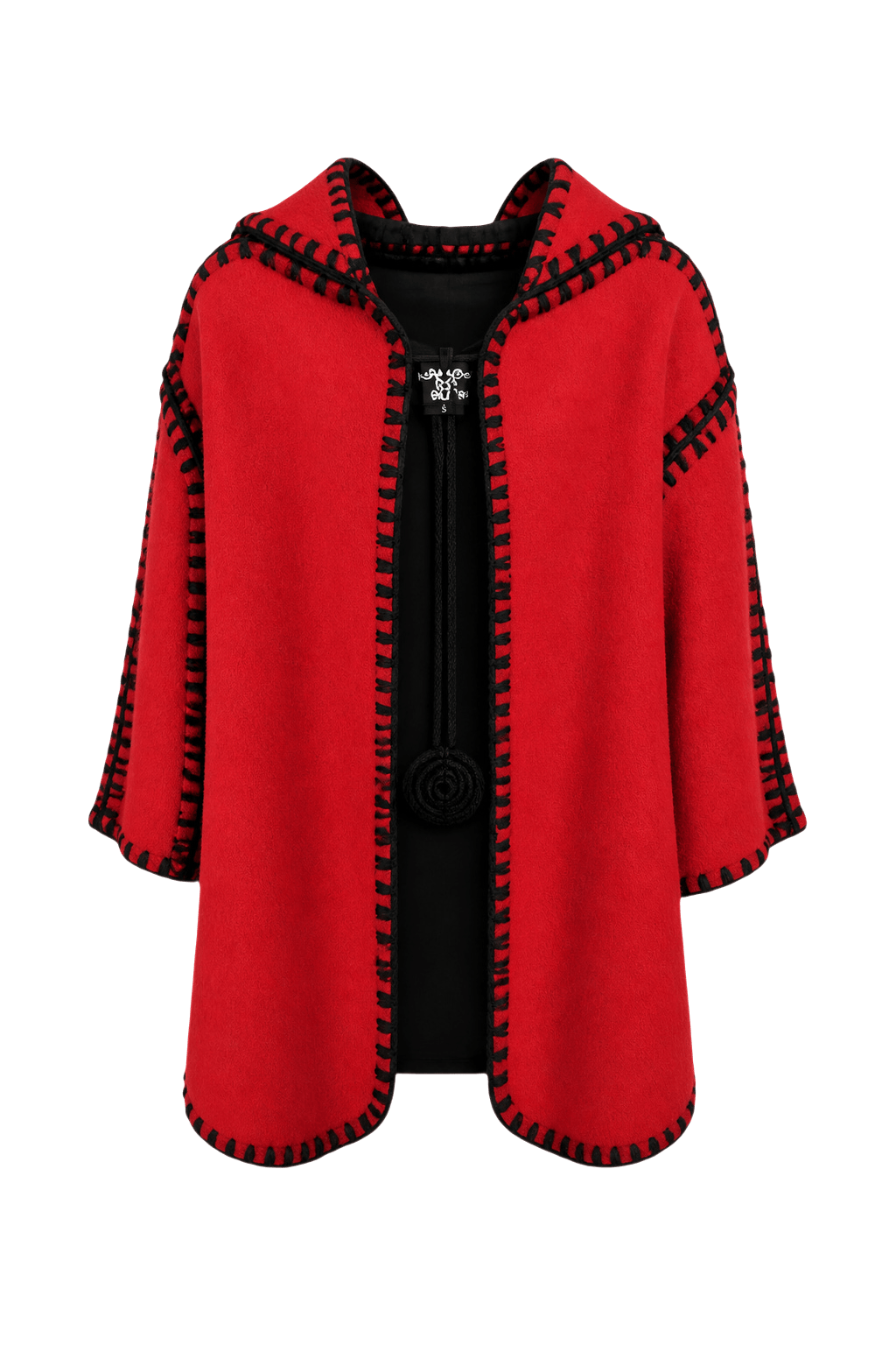 1970s Red Wool Cape - Front View