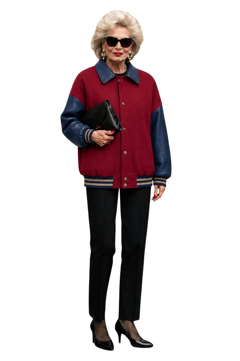 1980s Red Wool Jacket - Model