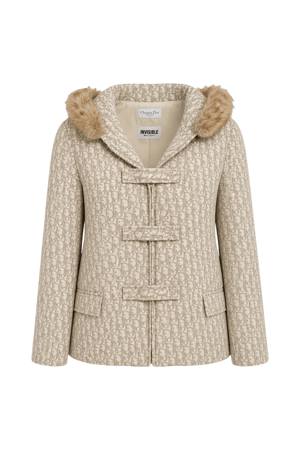 1990s Beige Cotton Blend Jacket - Front View
