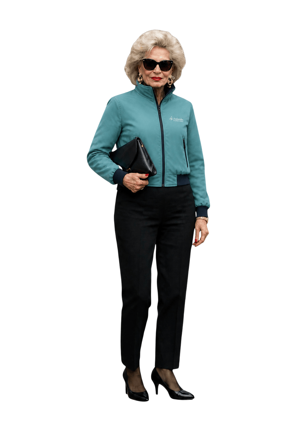1990s Teal Blue Nylon Jacket - Model