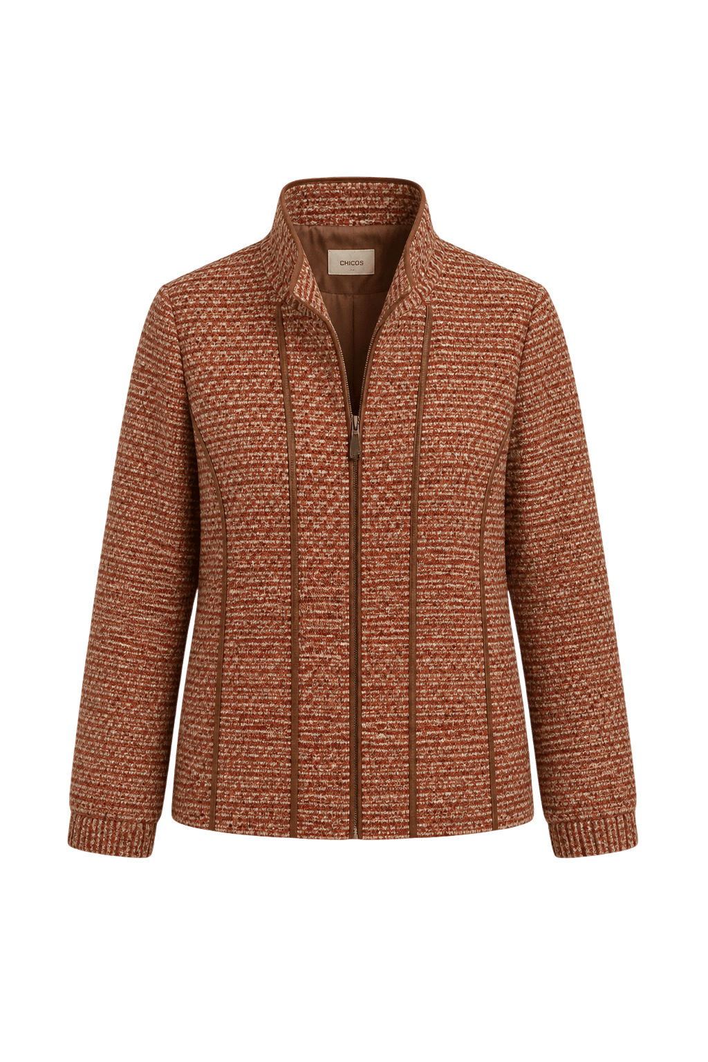 1990s Rust Red Wool Blend Jacket - Front View