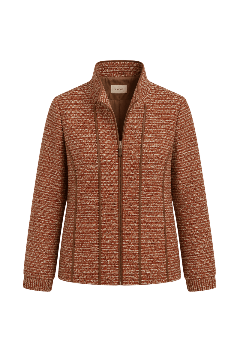 1990s Rust Red Wool Blend Jacket - Front View