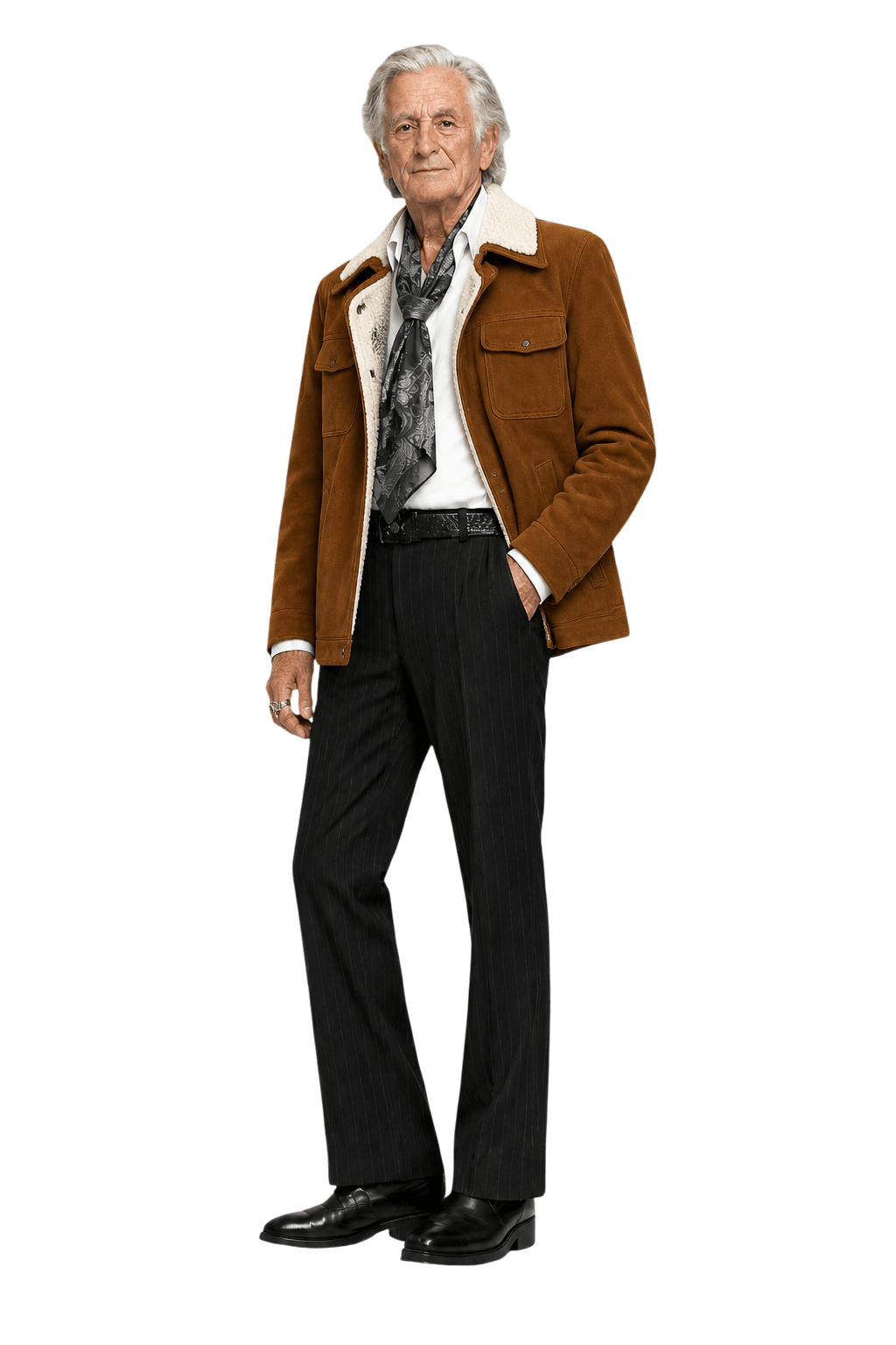 1970s Brown Cotton Jacket - Model