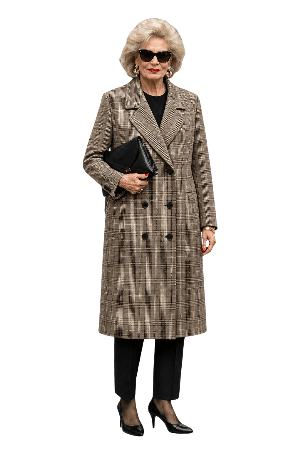 1980s Gray Wool Coat - Model