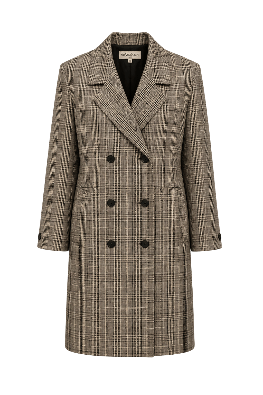 1980s Gray Wool Coat - Front View