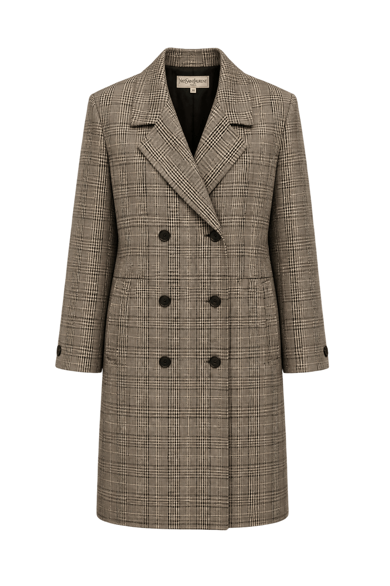 1980s Gray Wool Coat - Front View
