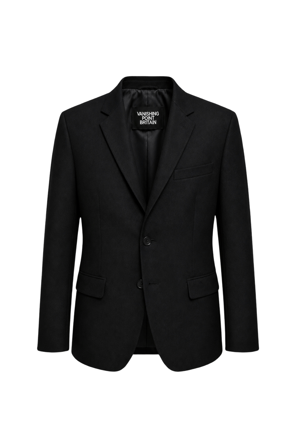 1960s Black Wool Blazer - Front View