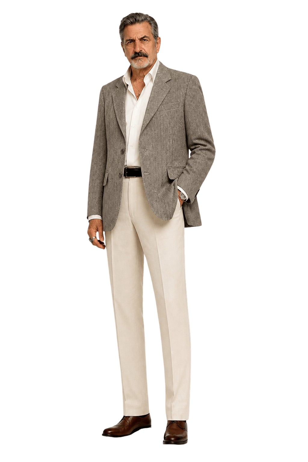 1980s Grey Wool Blazer - Model