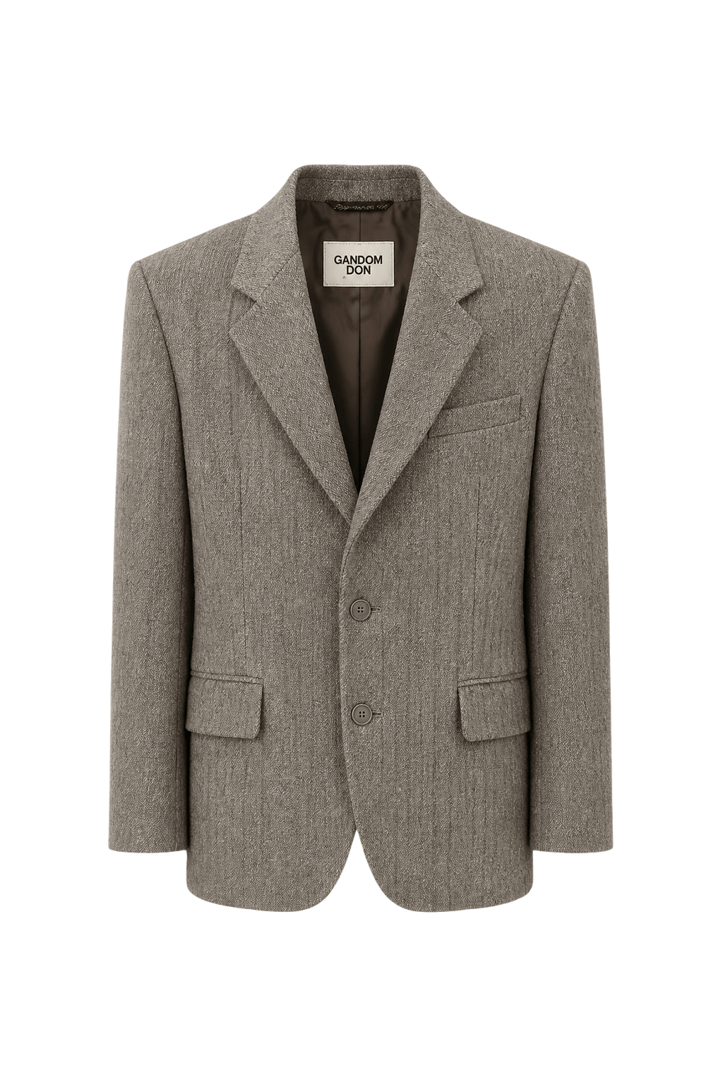 1980s Grey Wool Blazer - Front View