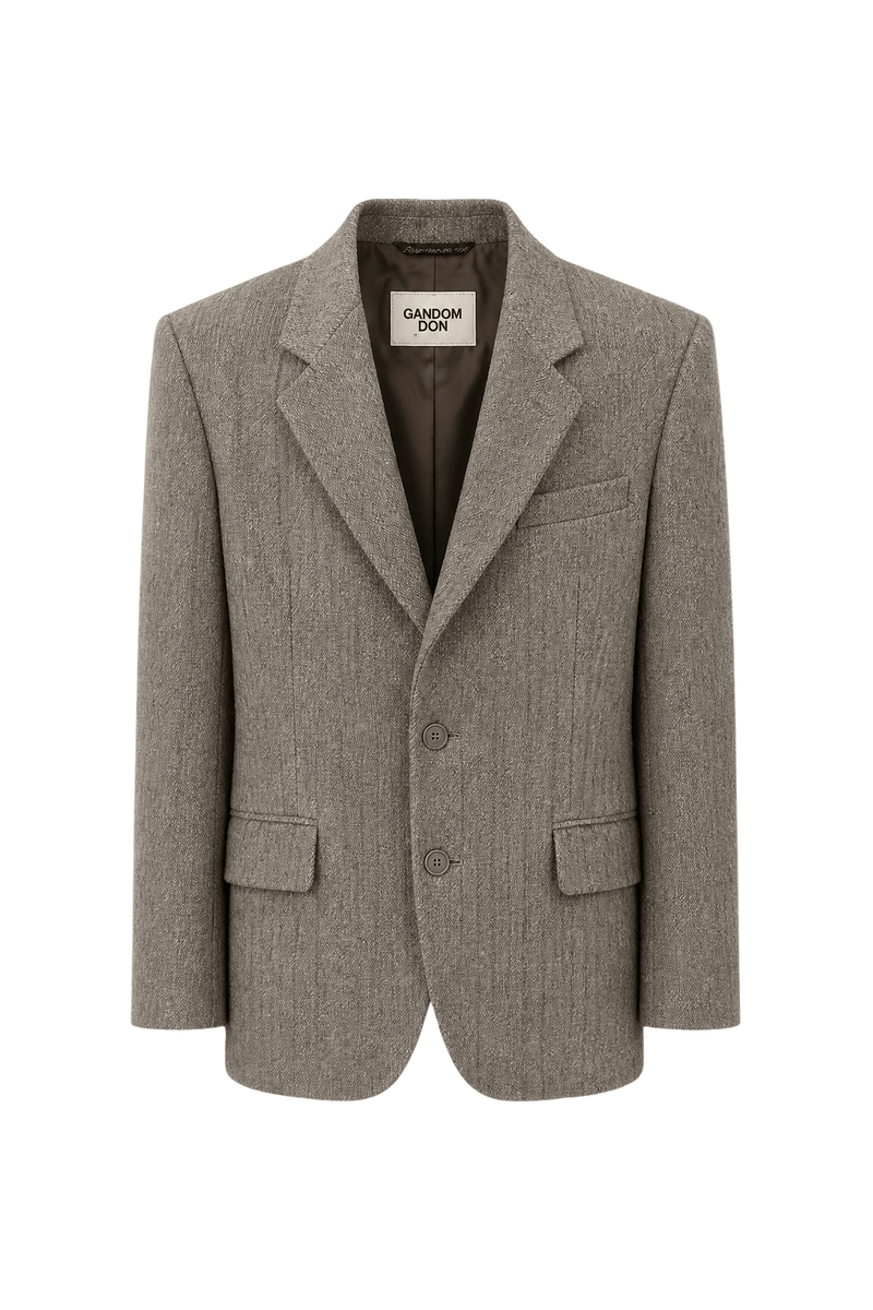 1980s Grey Wool Blazer - Front View
