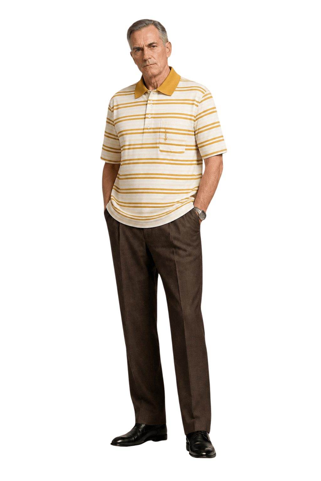 1990s Mustard Yellow Cotton Polo - Model