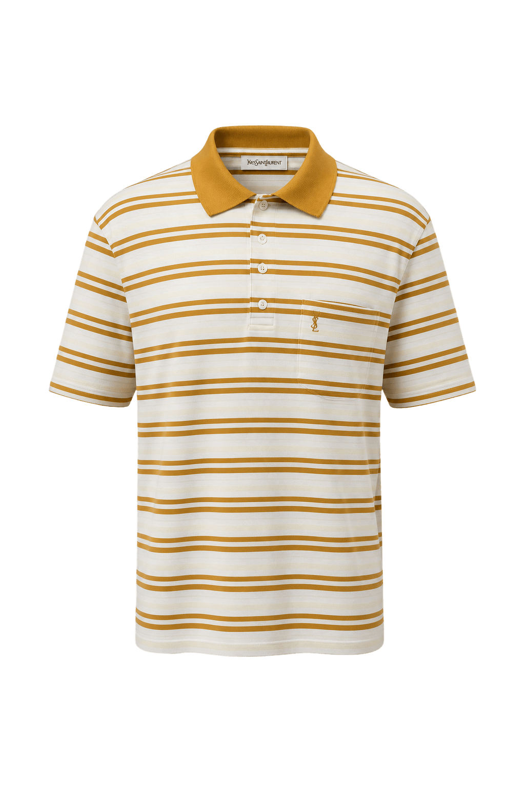 1990s Mustard Yellow Cotton Polo - Front View