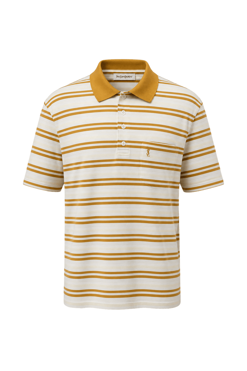 1990s Mustard Yellow Cotton Polo - Front View