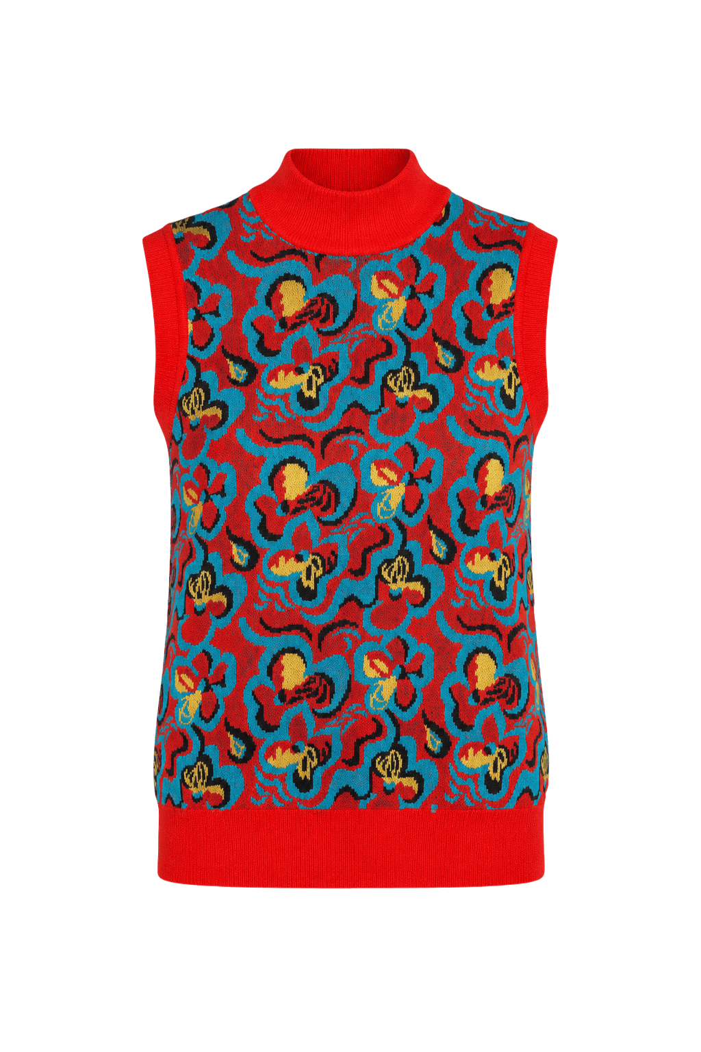 1980s Red Knit Sweater - Front View