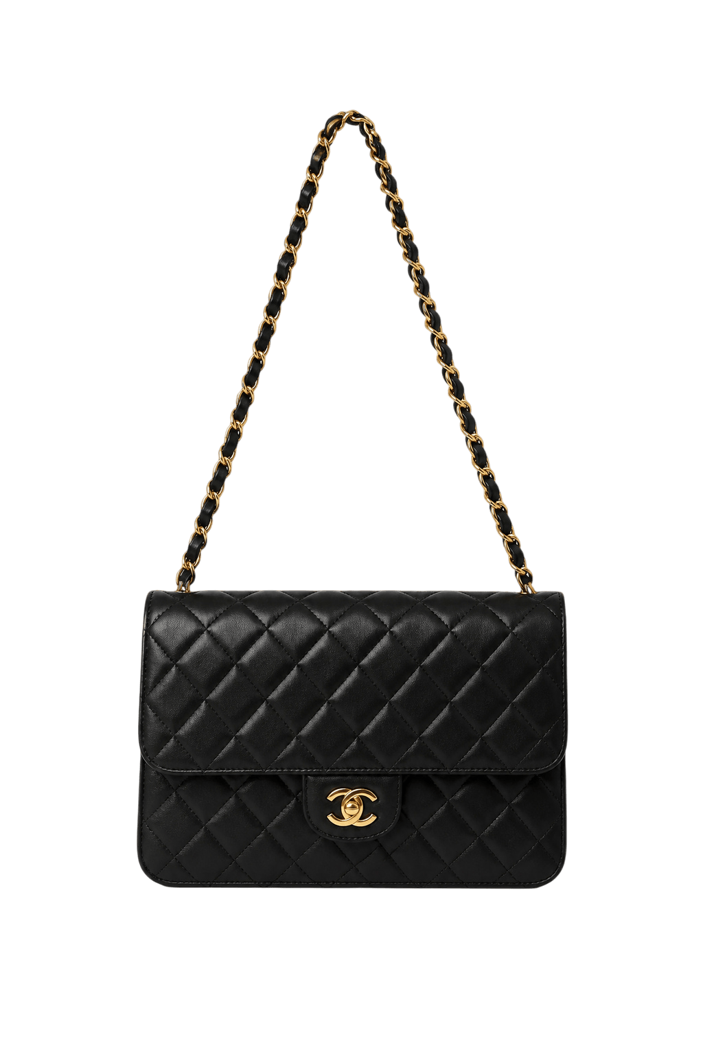 1990s Black Leather Bag - Front View