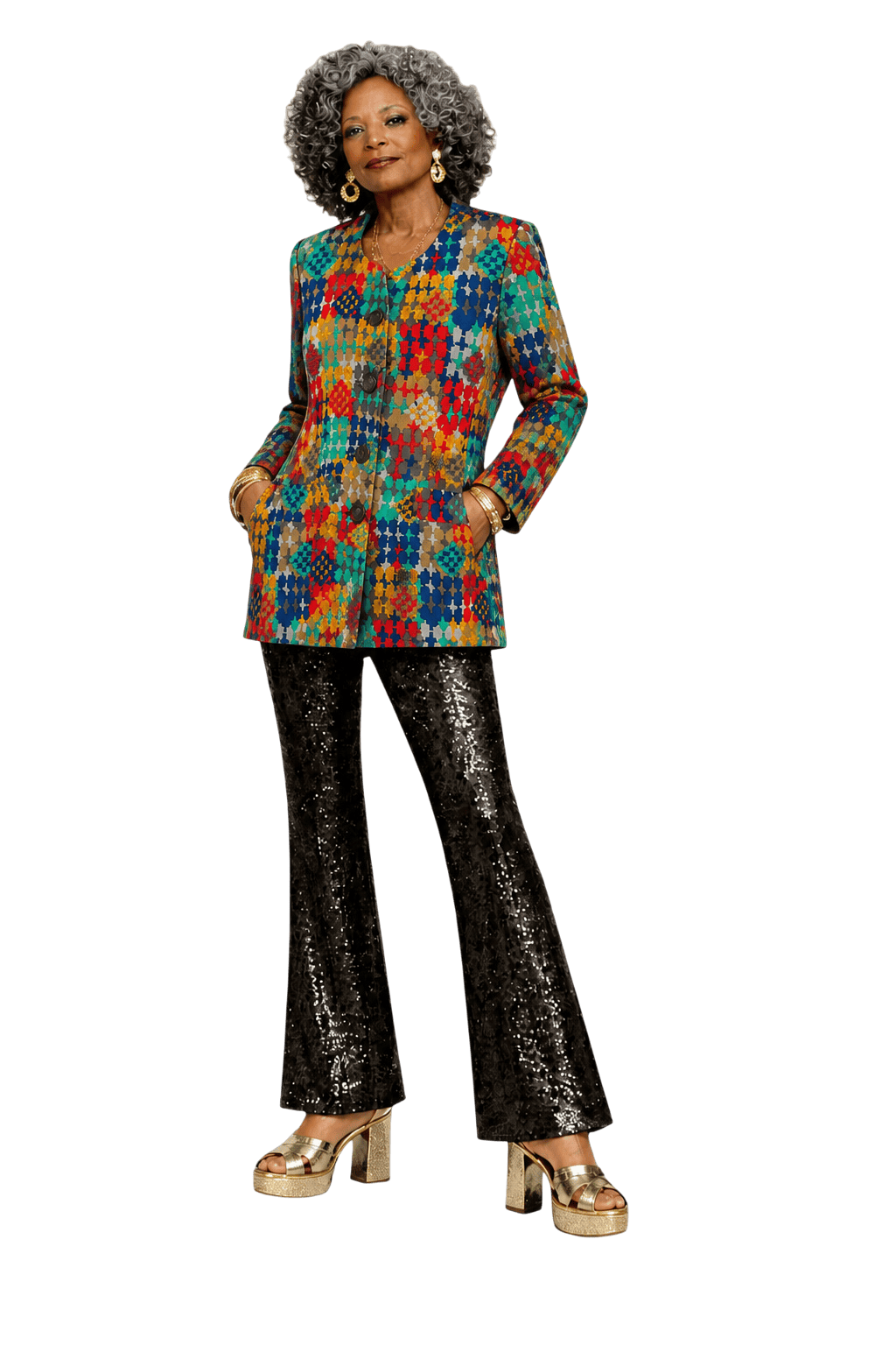 1980s Multiple Colors Cotton Blend Blazer - Model