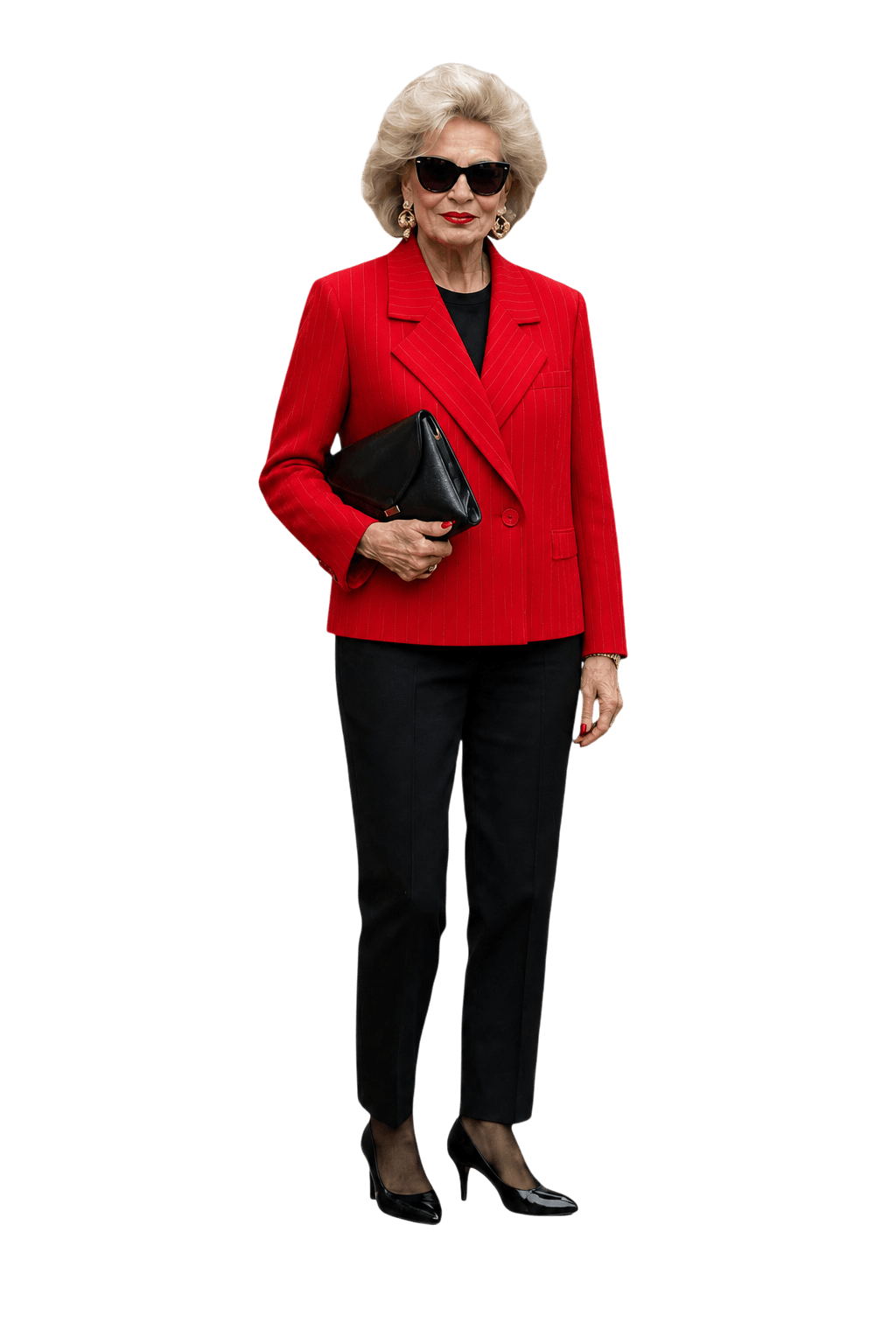 1980s Red Wool Blazer - Model
