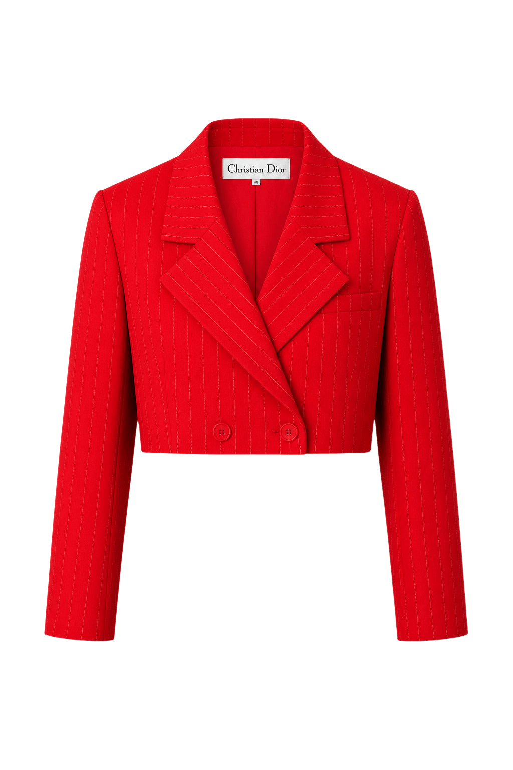 1980s Red Wool Blazer - Front View