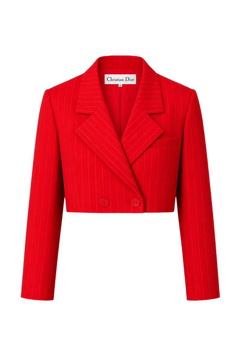 1980s Red Wool Blazer - Front View