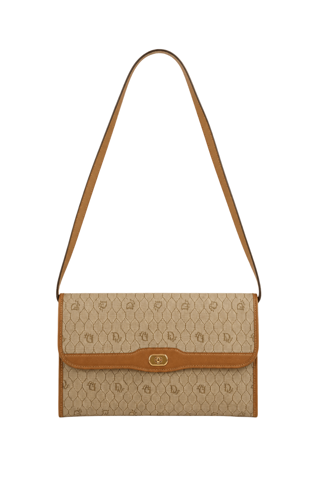 1980s Tan Canvas Handbag - Front View