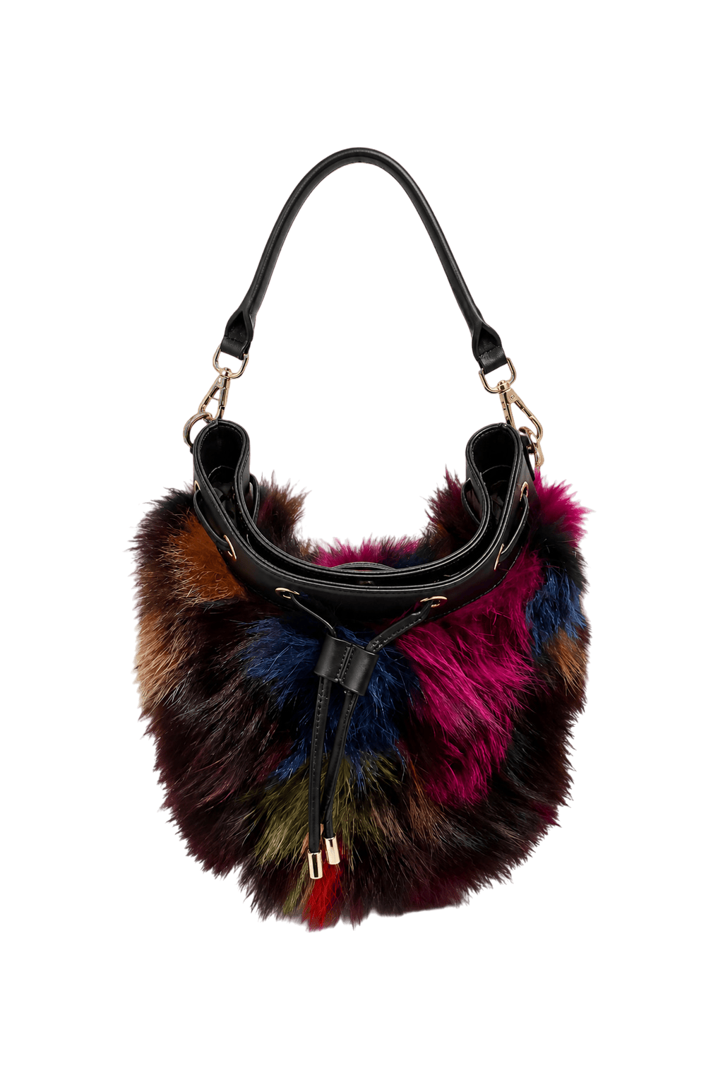 1990s Multicolor Fur Handbag - Front View