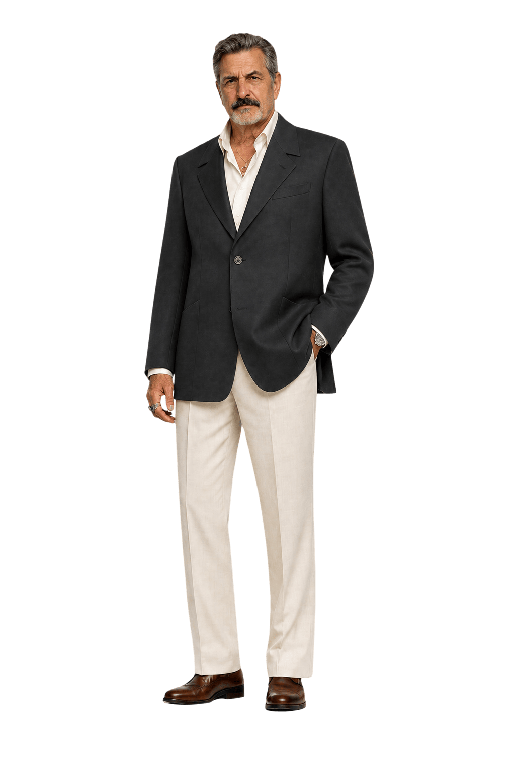 1980s Black Wool Blazer - Model
