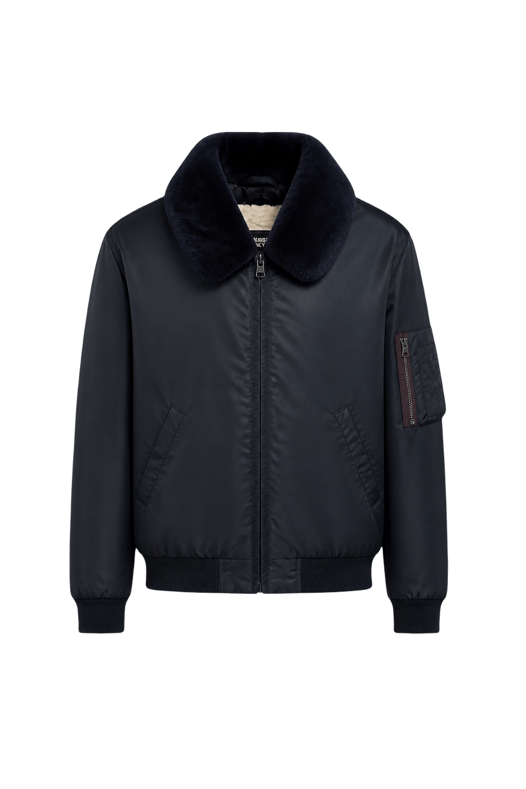 1980s Navy Blue Nylon Jacket - Front View