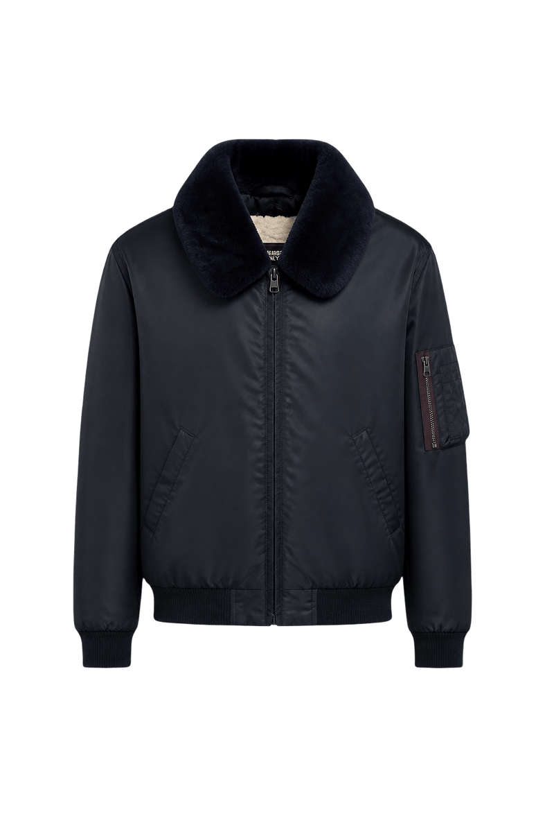 1980s Navy Blue Nylon Jacket - Front View