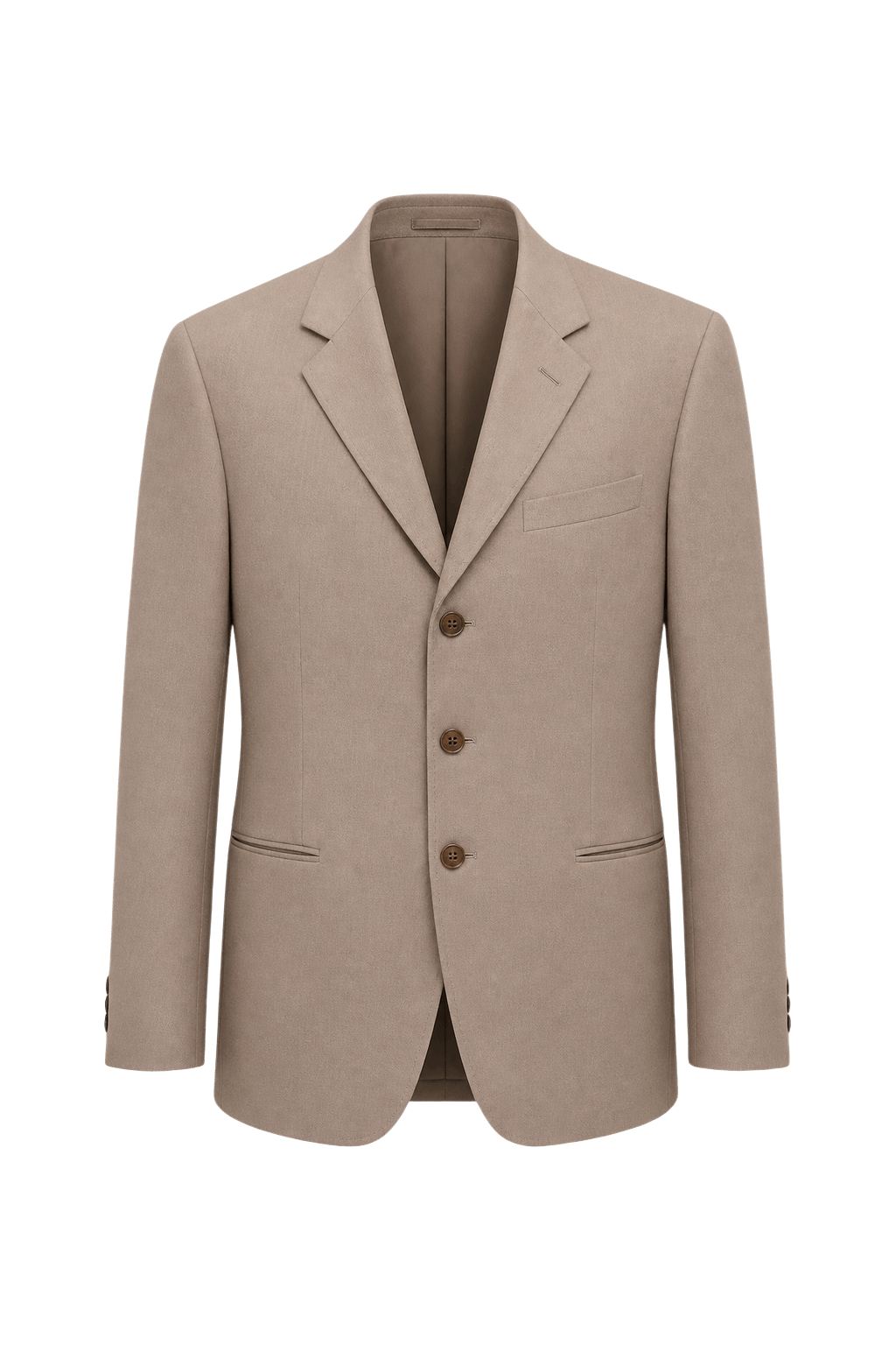 1990s Beige Wool Blend Blazer - Front View